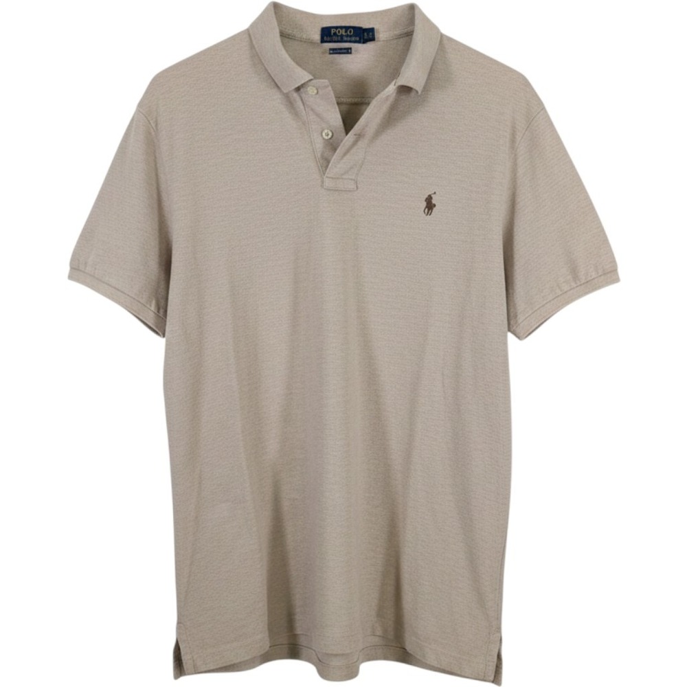 Polo Ralph Lauren Mens XL Tan Heather Classic Fit Pique Short Sleeve Polo Shirt